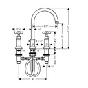 Hansgrohe 16513001 Axor Montreux Widespread Faucet Cross Handles Chrome 2