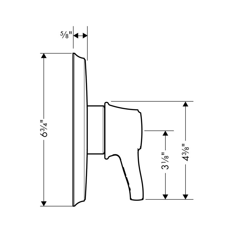 Hansgrohe 15404921 Metris C Pressure Balance Trim Rubbed Bronze 2