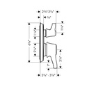 Hansgrohe 04449000 Metris C Pressure Balance Trim With Diverter Chrome 2