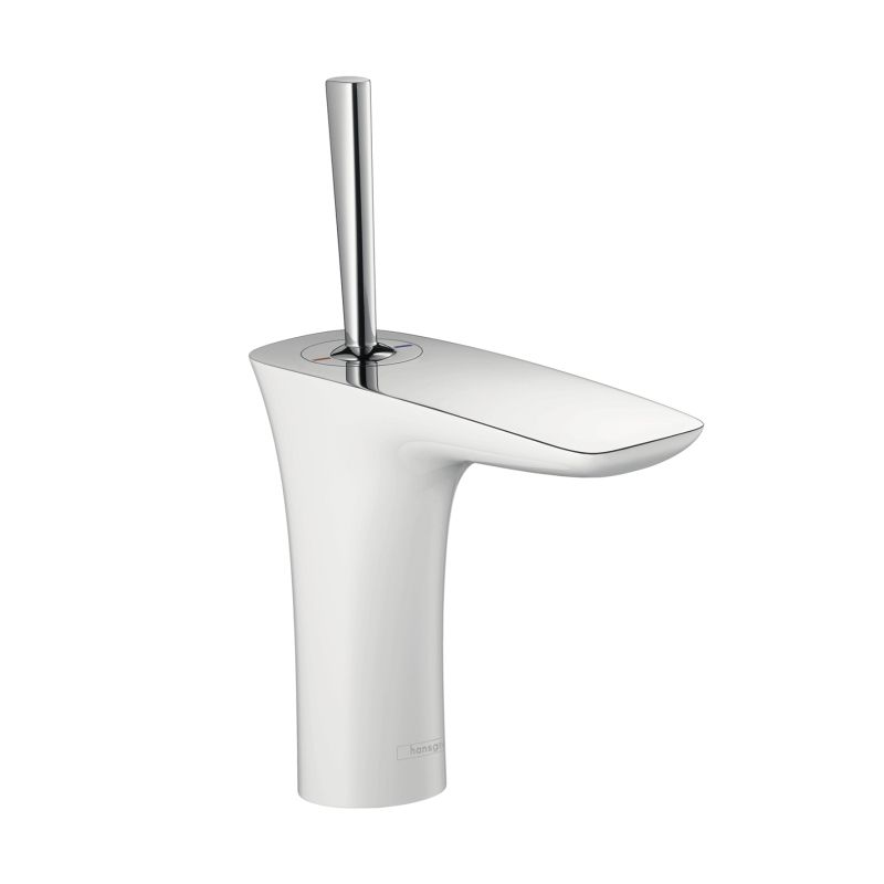 Hansgrohe 15070401 Puravida Single Hole Faucet No Pop Up Chrome White 1