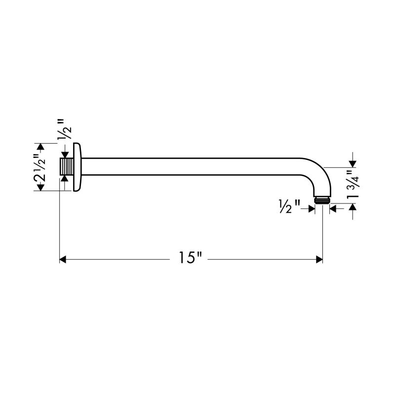 Hansgrohe 27413831 Raindance Showerarm 15" Polished Nickel 2