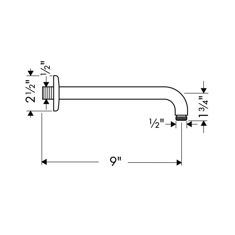 Hansgrohe 27422821 Raindance Showerarm 9" Brushed Nickel 2