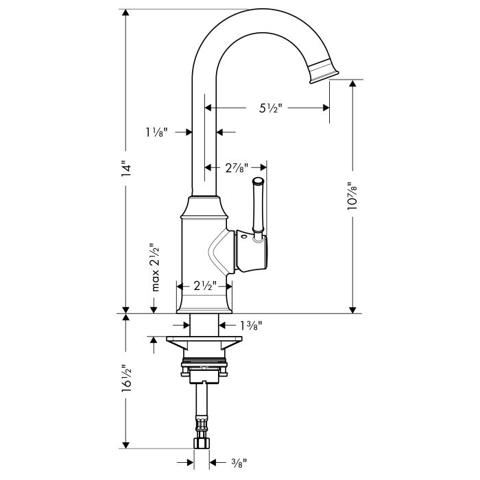 Hansgrohe 04217000 Talis C Bar Kitchen Faucet Chrome 2