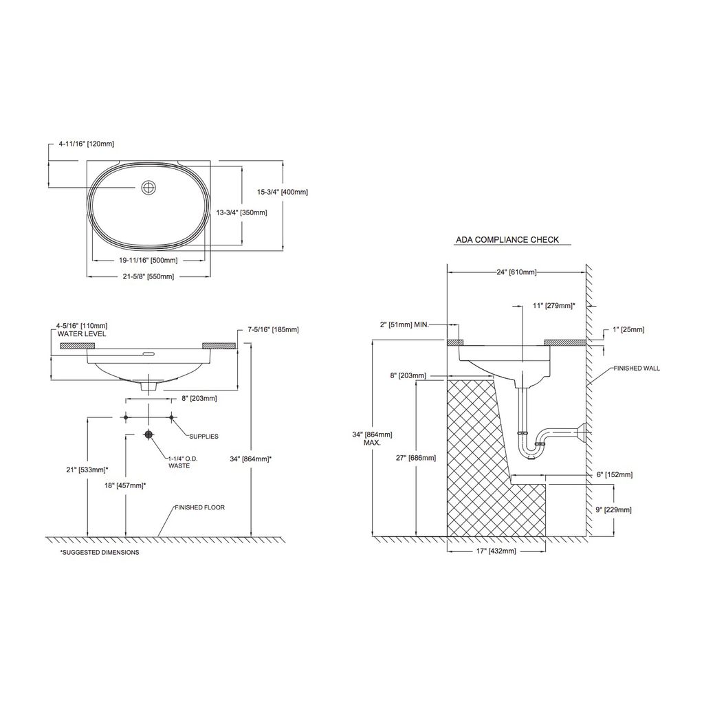 TOTO LT546G Undercounter Lavatory Sink Bone 3