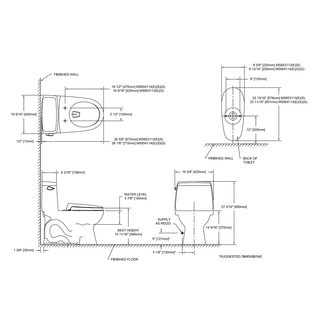 TOTO MS853113 Ultimate One Piece Round Toilet Bone 2