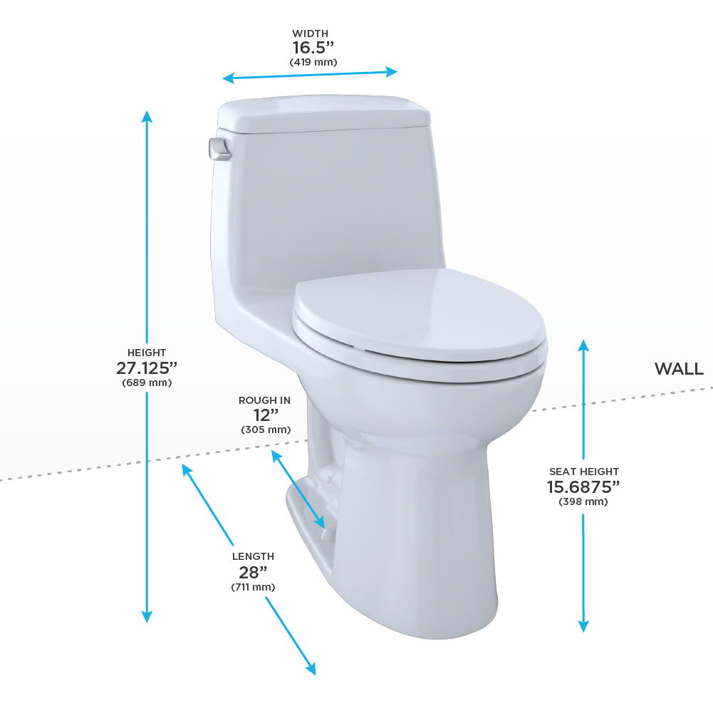 TOTO MS854114S UltraMax One Piece Elongated Toilet Cotton 4