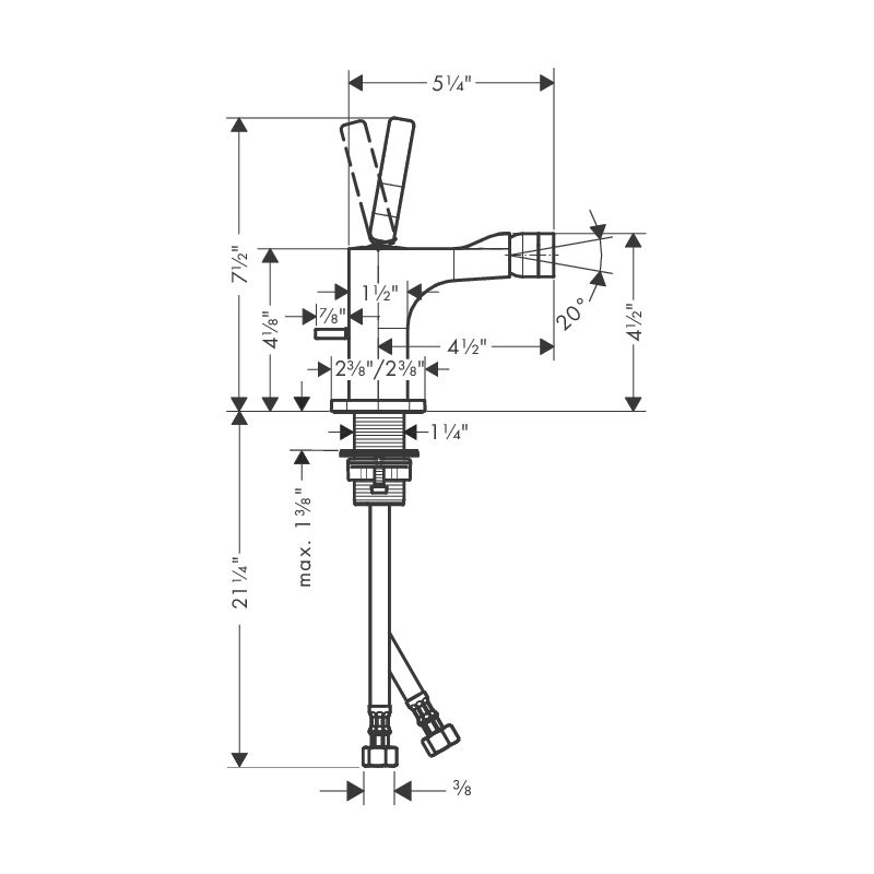 Hansgrohe 36120001 Axor Citterio E Single Hole Bidet Faucet Chrome 2