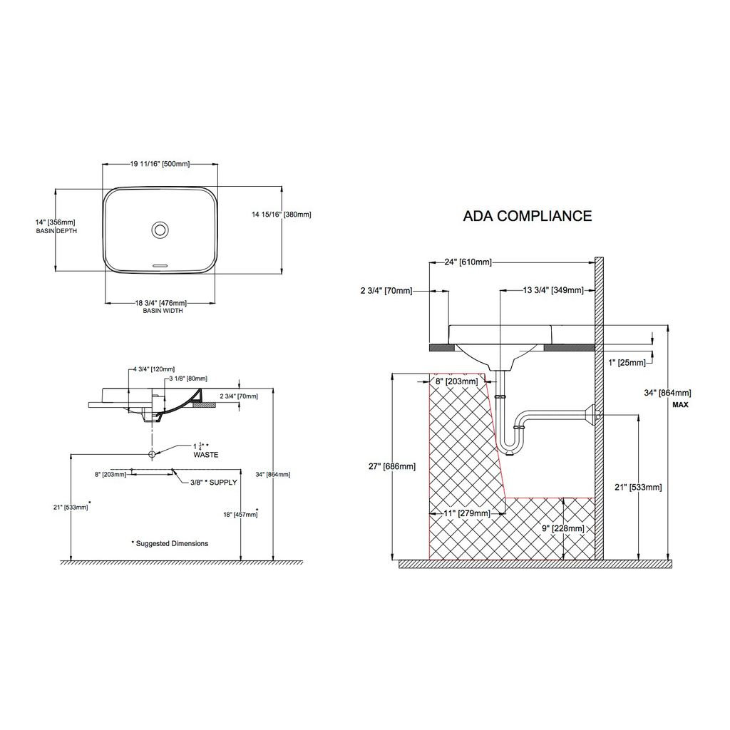 TOTO LT425G Arvina 19-11/16" Rectangle Vessel Lavatory 2