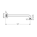 Hansgrohe 27413831 Raindance Showerarm 15" Polished Nickel 2