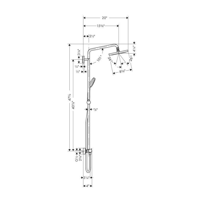 Hansgrohe 27185821 Croma 220 Showerpipe Brushed Nickel 2