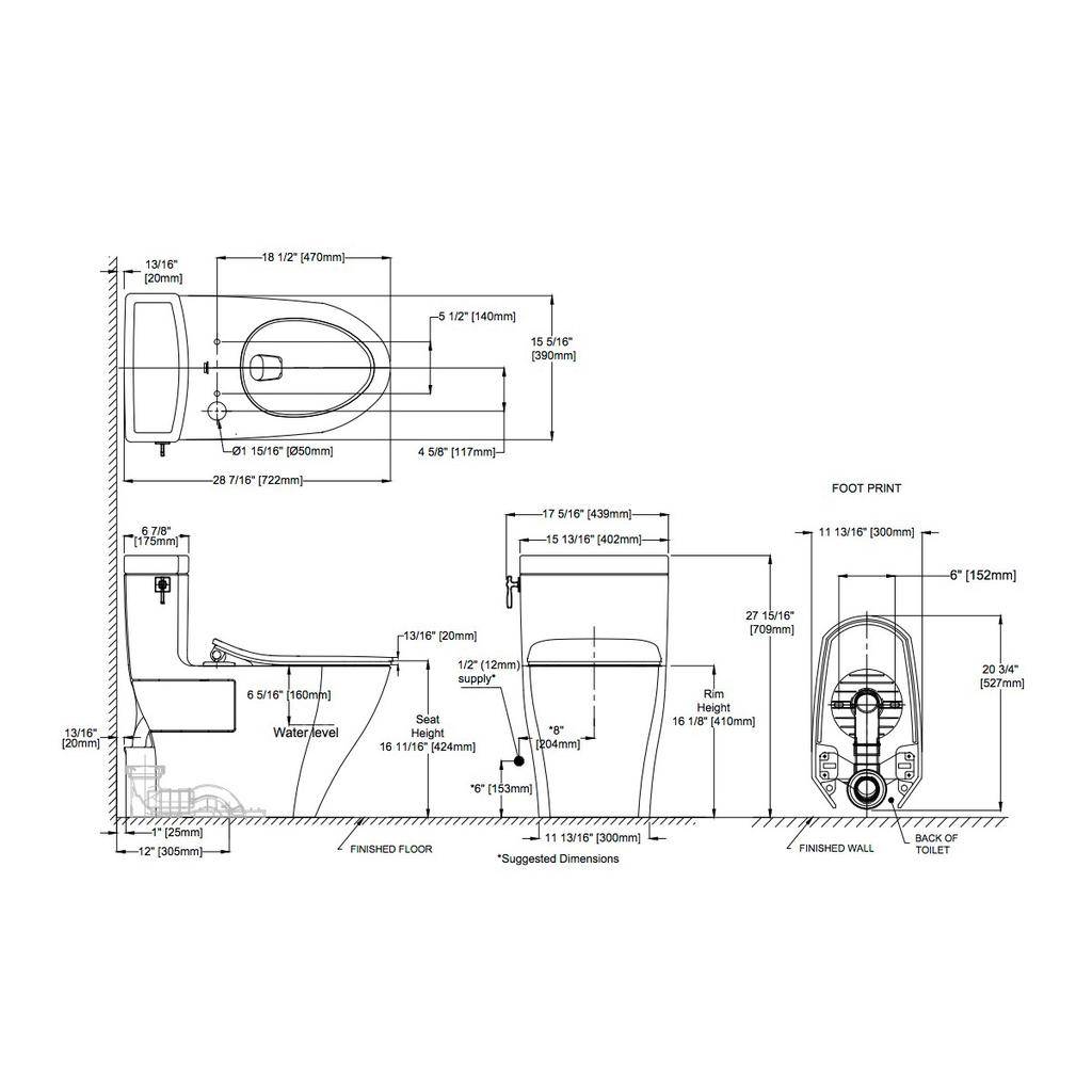 TOTO MS626234CEFG Aimes One Piece Elongated Toilet WASHLET Connection Cotton 2