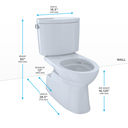 TOTO CST474CUFRG Vespin II 1G Two Piece Elongated Toilet Cotton Right Hand 3