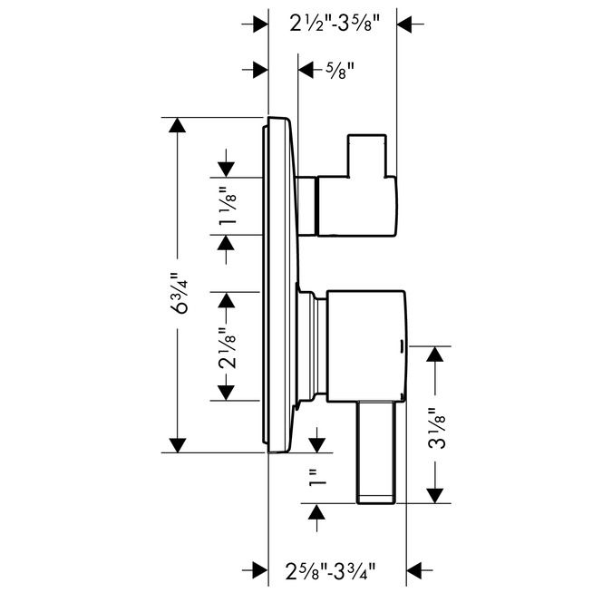 Hansgrohe 04447820 S Pressure Balance Trim With Diverter Brushed Nickel 2