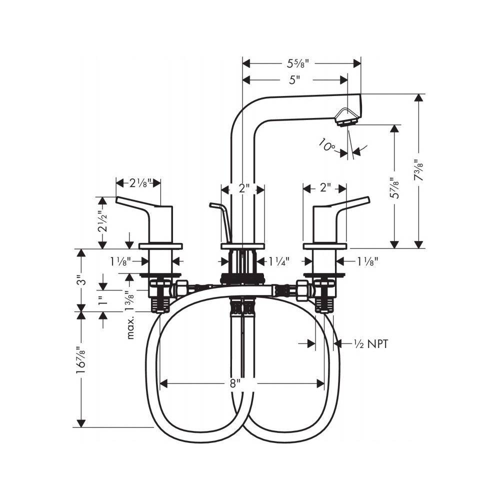 Hansgrohe 72130001 Talis S Widespread Faucet 150 With Drain Chrome 2