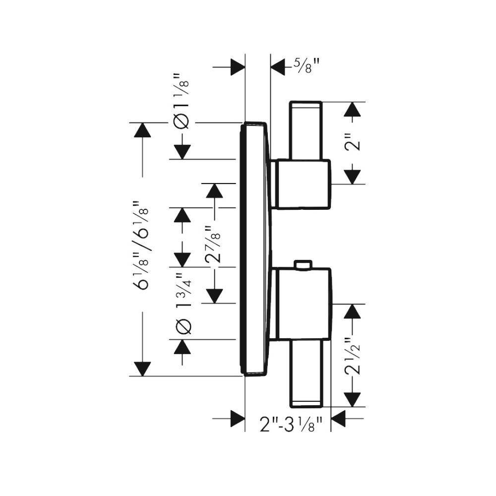 Hansgrohe 15714001 Ecostat Square Thermostatic Trim Volume Control Diverter Chrome 2
