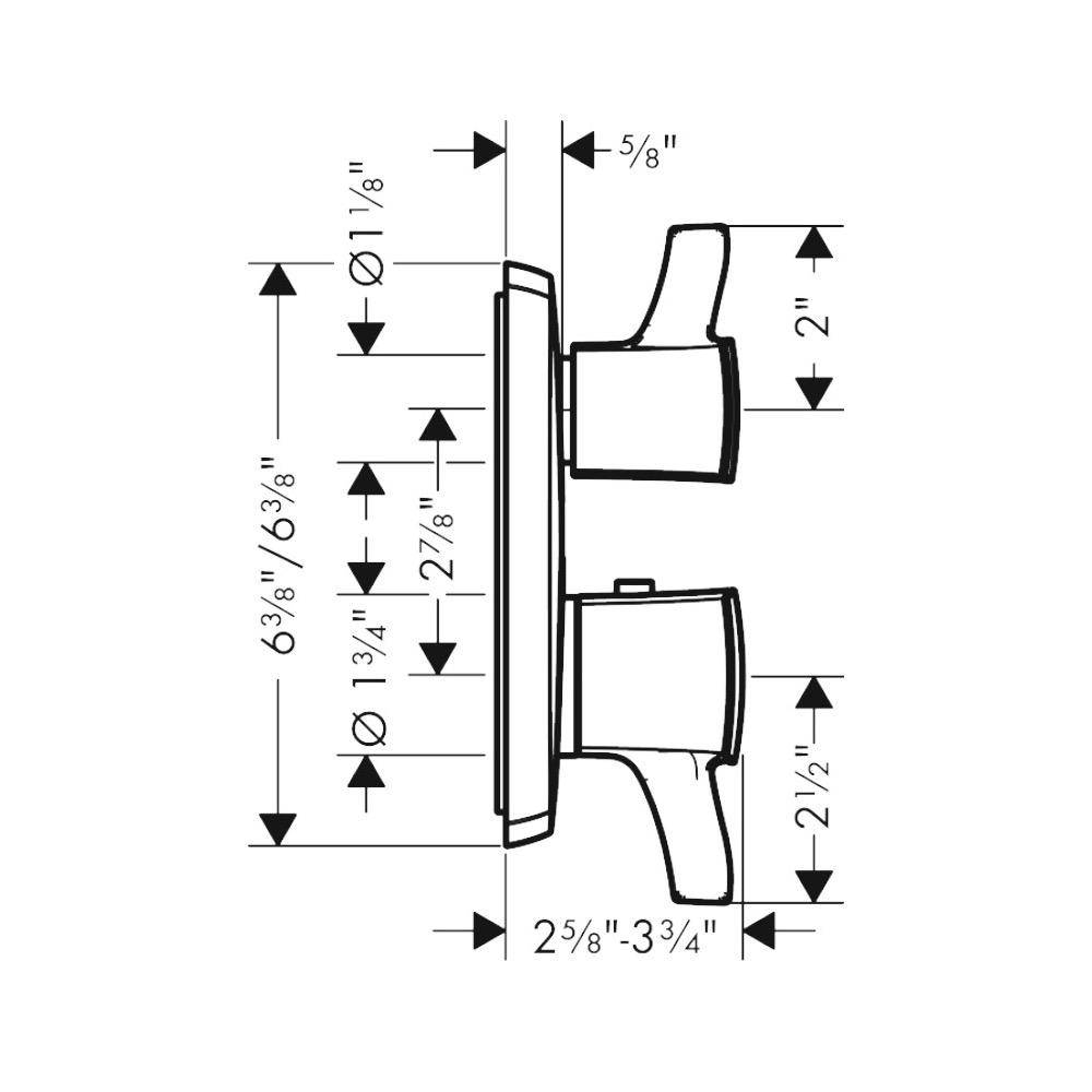 Hansgrohe 15707001 Ecostat Classic Thermostatic Trim Volume Control Chrome 2