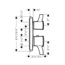 Hansgrohe 15728821 Ecostat Classic Thermostatic Trim Volume Control Diverter Brushed Nickel 2
