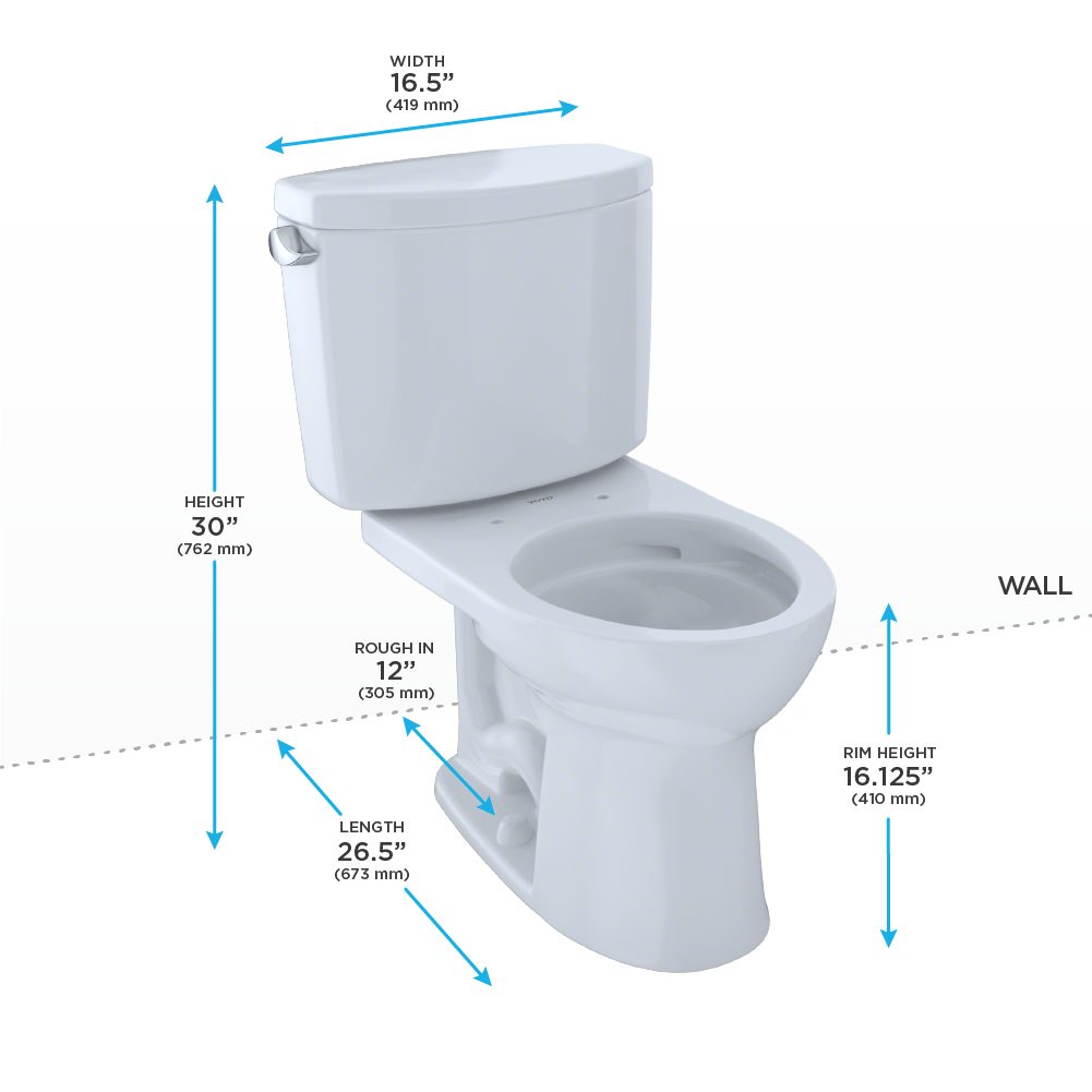 TOTO CST453CEF Drake II Two Piece Round Toilet Ebony 4