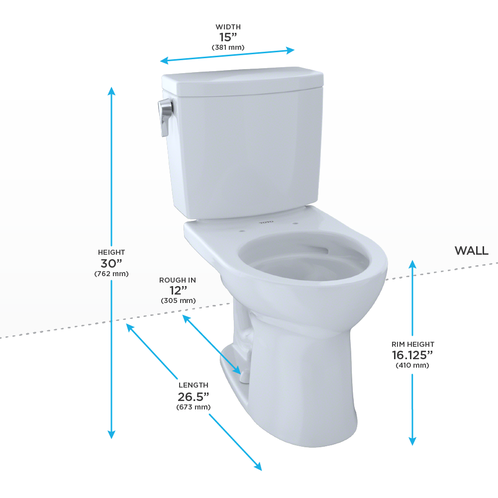 TOTO CST453CUF Drake II Two Piece Round Toilet Ebony 4