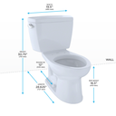 TOTO CST744SLDB Drake Two Piece Elongated Toilet Bot Down Lid Insulated Tank Cotton 3