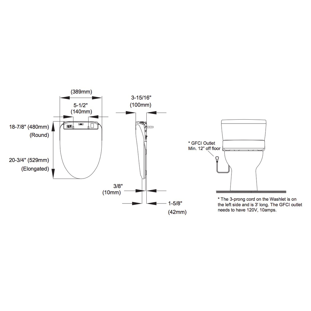 TOTO SW58301 WASHLET S350e Round Cotton 2