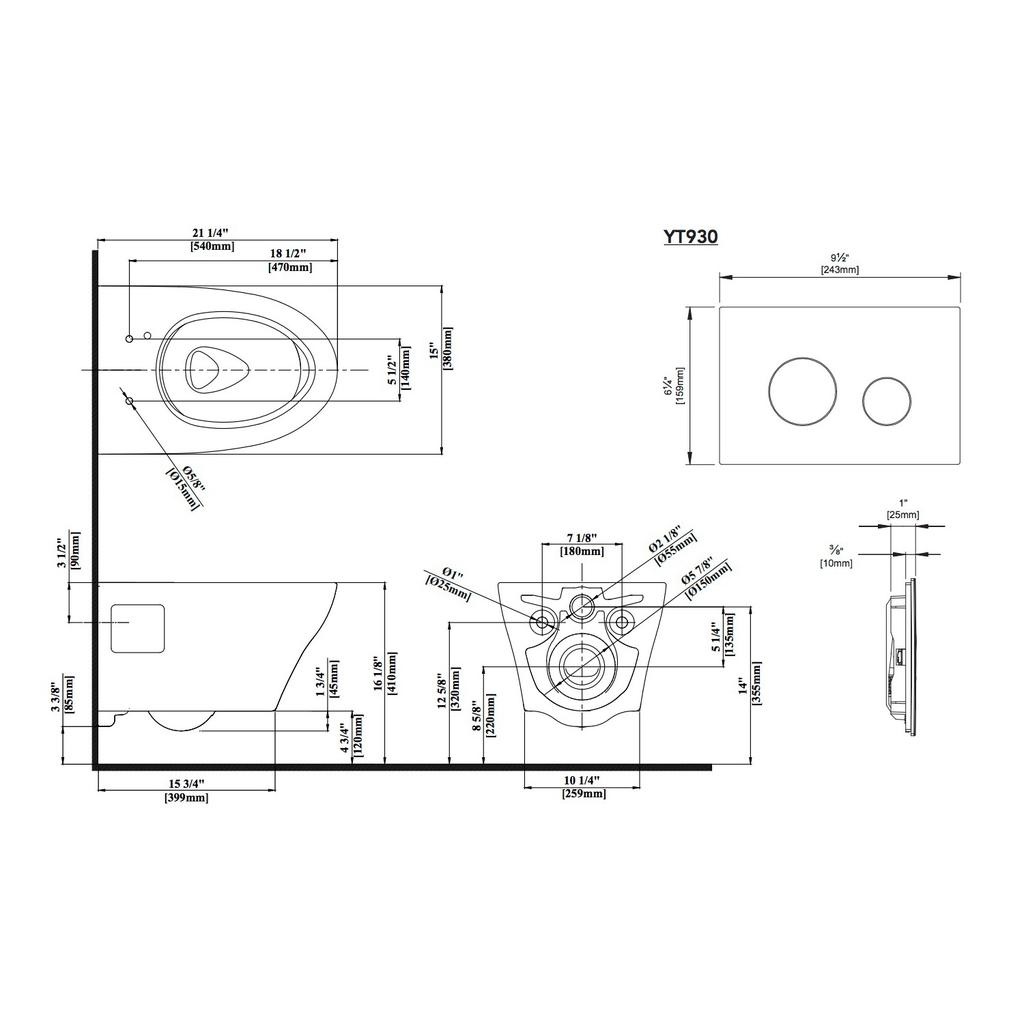 TOTO CWT428CMFG EP Wall Hung Toilet Duofit In Wall Tank White 3