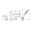 Hansgrohe 31404821 Metris 4 Hole Roman Tub Set Trim Brushed Nickel 2