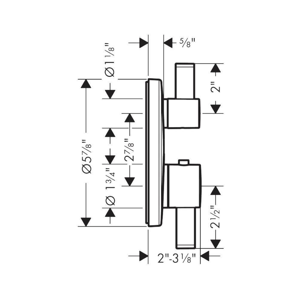 Hansgrohe 15757821 Ecostat S Thermostatic Trim With Volume Control Brushed Nickel 2