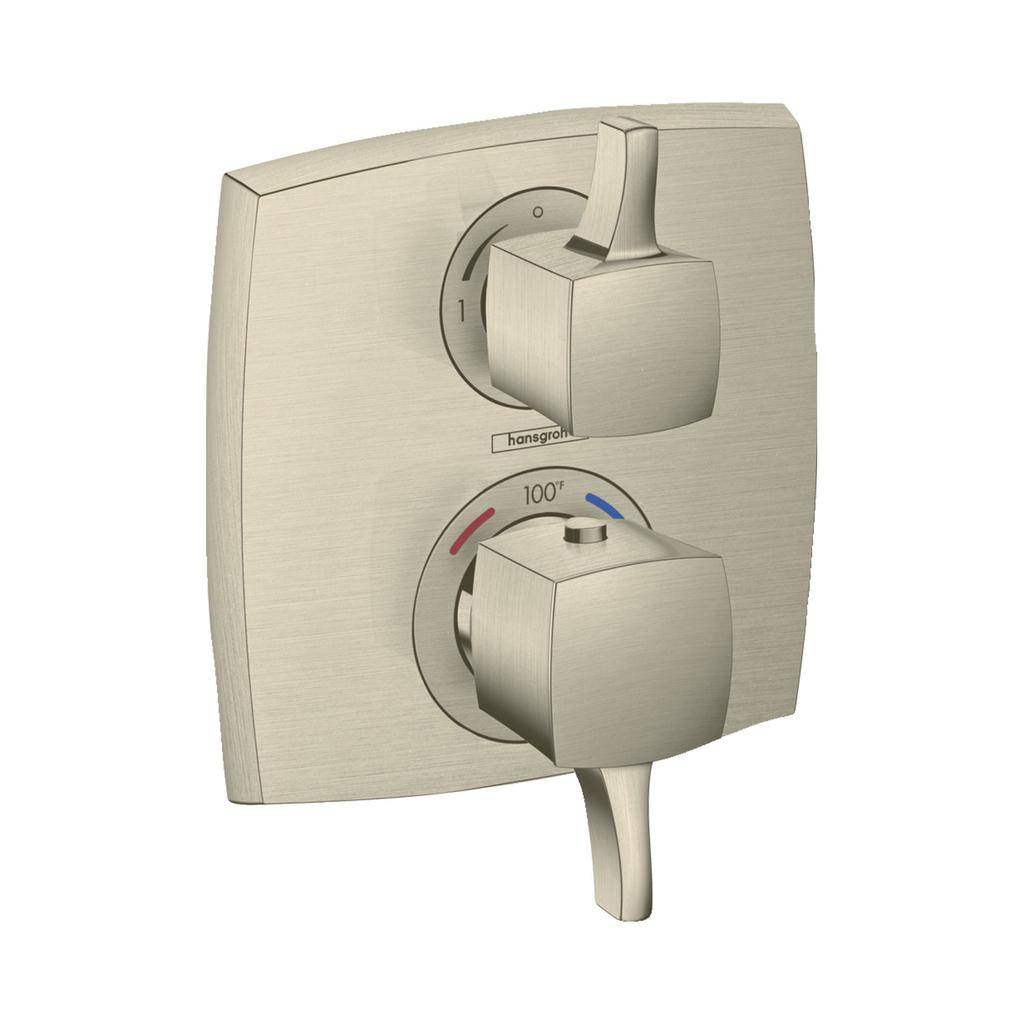 Hansgrohe 15727821 Ecostat Classic Thermostatic Trim With Volume Control Brushed Nickel 1