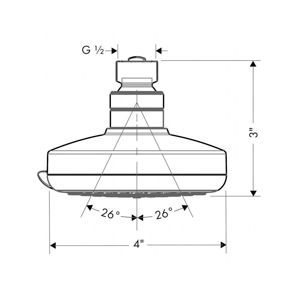 Hansgrohe 04733000 Croma 100 Showerhead E 3 Jet Chrome 2