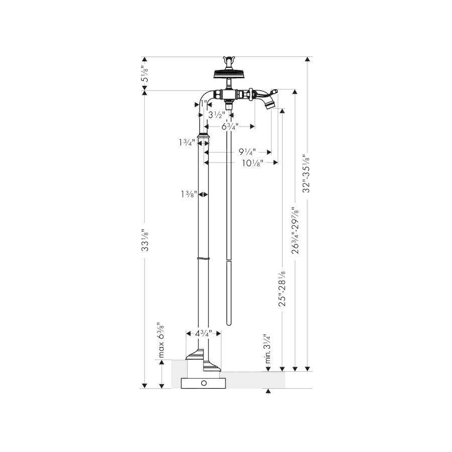 Hansgrohe 16563001 Axor Montreux Free Standing Tub Filler Chrome 2