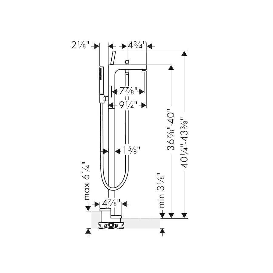 Hansgrohe 39460001 Axor Citterio Free Standing Tub Filler Chrome 2