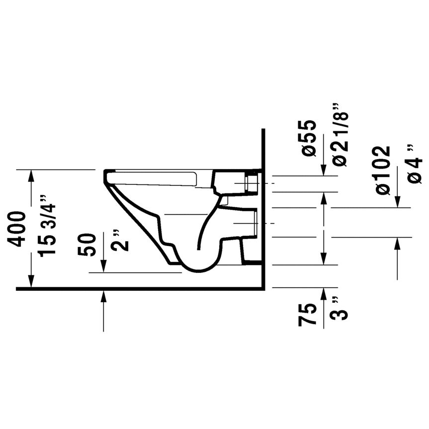 Duravit 253809 Durastyle Toilet Wall Mounted 3