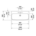Duravit 231810 Happy D.2 Three Holes Furniture Washbasin 2
