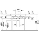 Duravit 231880 Happy D.2 Three Holes Furniture Washbasin 4