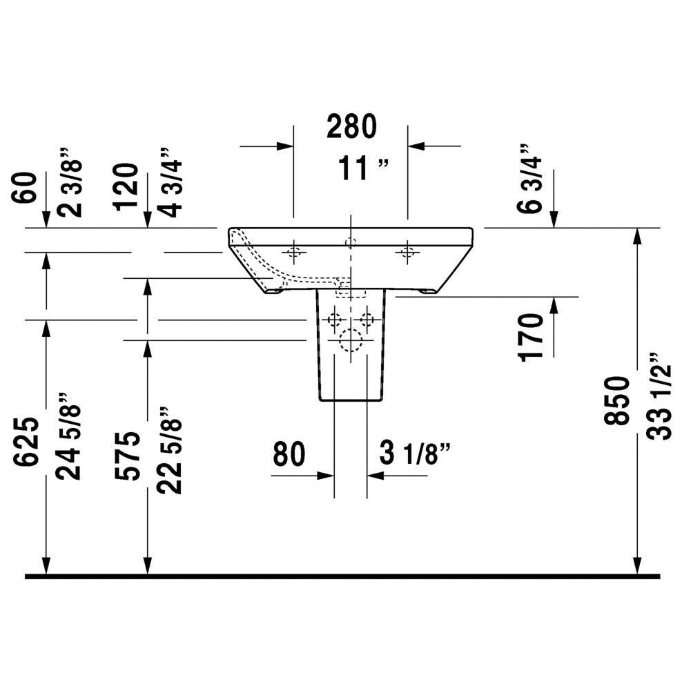 Duravit 231960 DuraStyle Washbasin 23-5/8" White 4