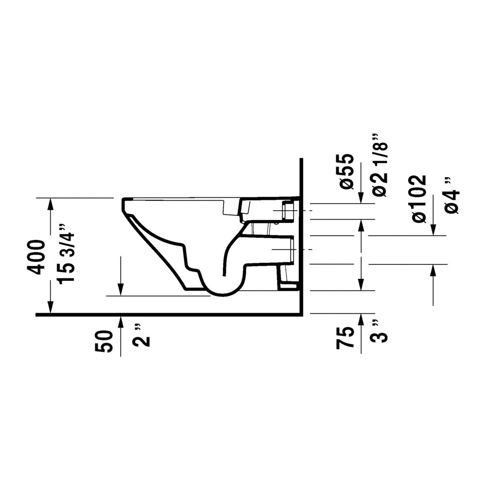 Duravit 254209 DuraStyle Wall Mounted Toilet 3