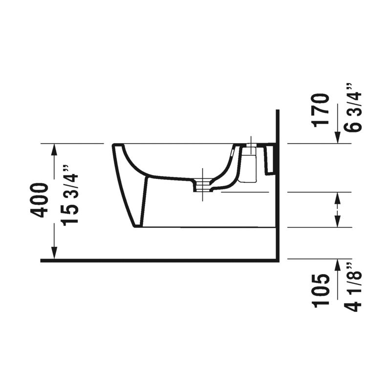 Duravit 228815 ME By Starck Wall Mounted Bidet White 3