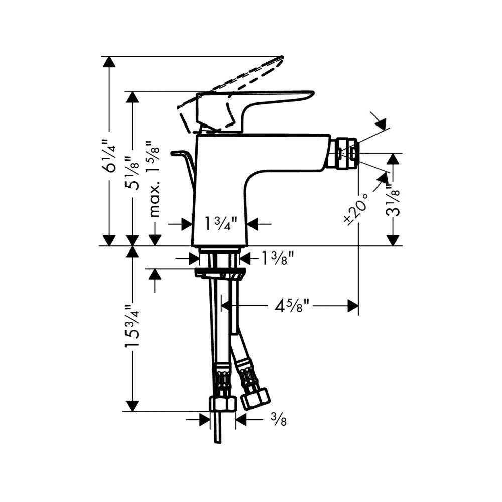 Hansgrohe 71720001 Talis E Single Hole Bidet Faucet Chrome 2
