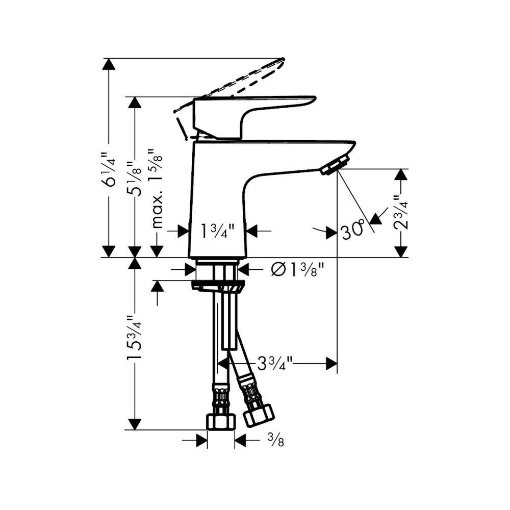 Hansgrohe 71708001 Talis E 80 Single Hole Faucet Chrome 2