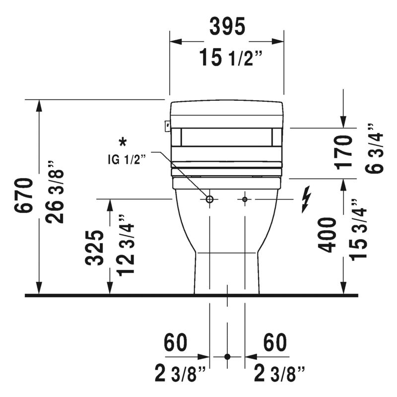 Duravit 212051 Starck 3 One Piece Toilet For SensoWash HygieneGlaze 4
