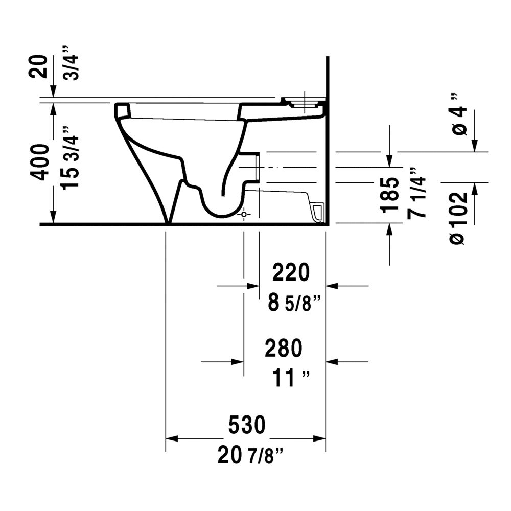 Duravit 215609 DuraStyle Close Coupled Toilet Without Tank 3