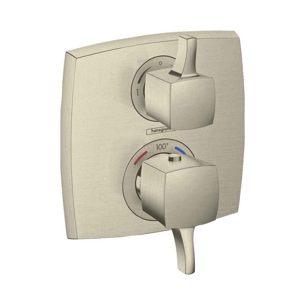 Hansgrohe 15728821 Ecostat Classic Thermostatic Trim Volume Control Diverter Brushed Nickel 1