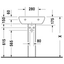 Duravit 231055 D-Code Three Holes Washbasin 2
