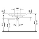 Duravit 034285 D-Code Furniture Washbasin 33-1/2" - Single Hole 3