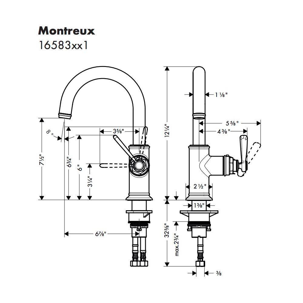 Hansgrohe 16583831 Axor Montreux Bar Faucet Polished Nickel 2