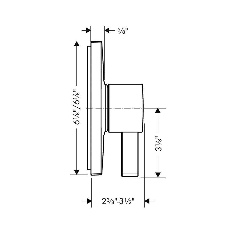 Hansgrohe 15724821 Ecostat Square Pressure Balance Trim Brushed Nickel 2