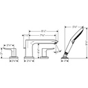 Hansgrohe 31404001 Metris 4 Hole Roman Tub Set Trim Chrome 2