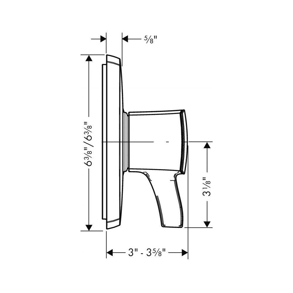 Hansgrohe 15769821 Ecostat Classic Pressure Balance Trim Square Brushed Nickel 2
