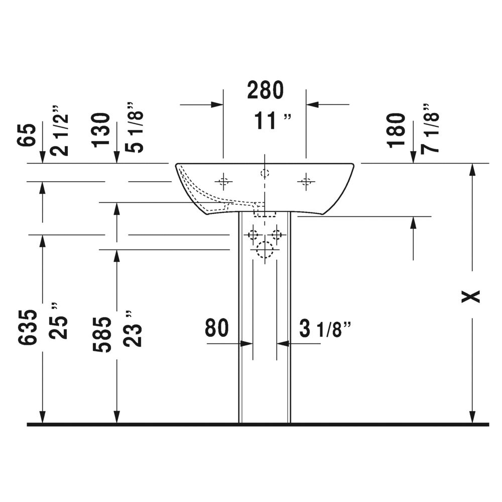 Duravit 233560 ME By Starck Single Hole Washbasin 2